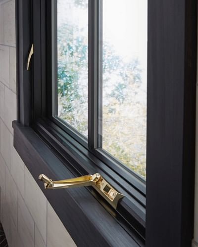 Window Hardware Crank With Lock-Bright Brass Right Hinged Pella 